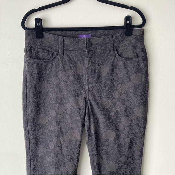 NYDJ Denim - NYDJ‎ Women’s Lift Tuck Black Floral Pattern Leggings Jeans Size 10